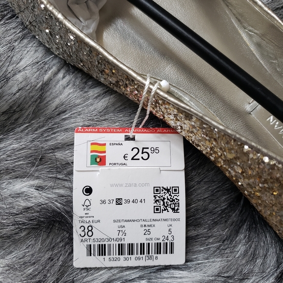 Zara Gold Ombre' Glitter Flats - Picture 5 of 7
